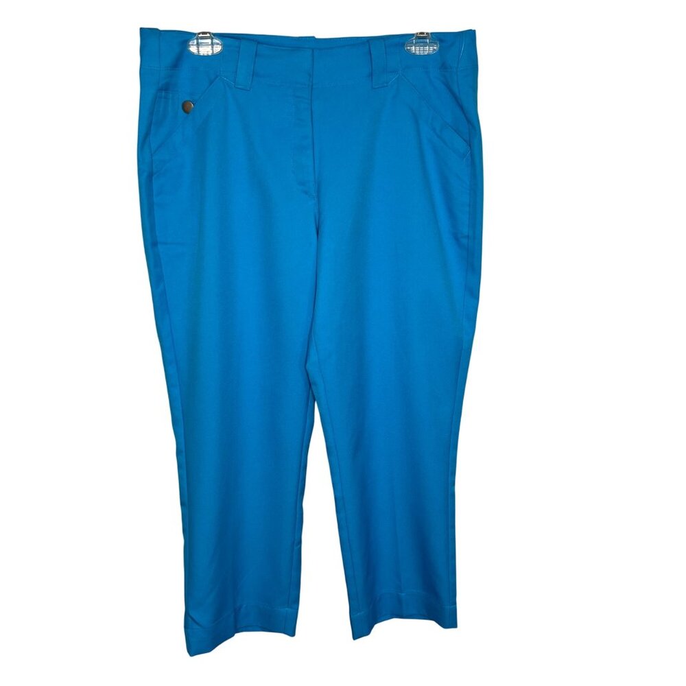 PGA Tour Womens Blue Polyester Capri Golf Pants Size 6 Performance Sportswear